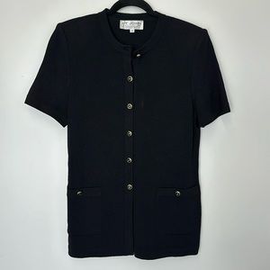 St. John vintage black wool short sleeve top 8